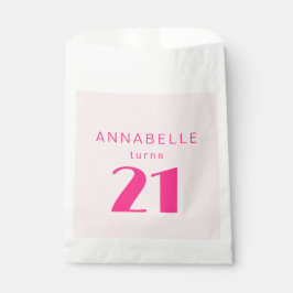 Sacolinha Moderno 21 ruas 21 Festas de aniversário Rosa