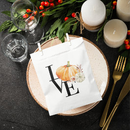 Sacolinha Moderno Abóbora Laranja aquarela com amor