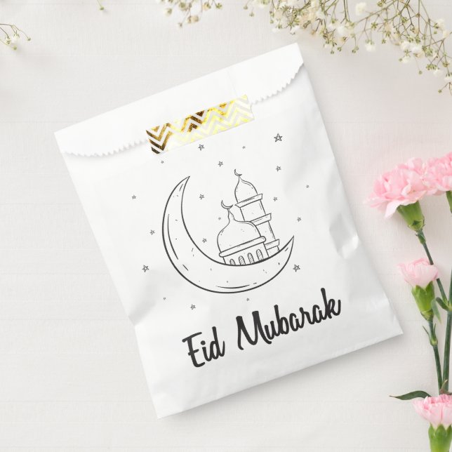 Sacolinha Moderno Eid Mubarak Cute Eid Goodie Bag (Selado)