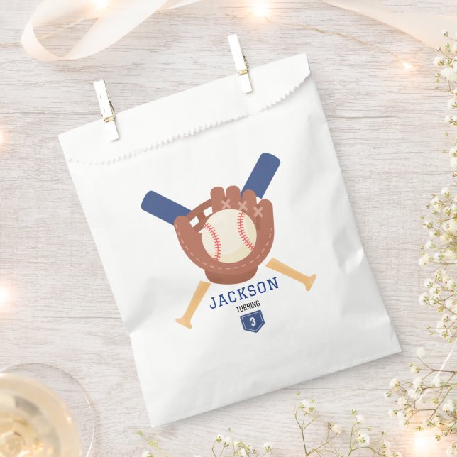 Sacolinha Moderno Minimalista Bate Baseball Aniversário (Cortado)