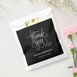 Sacolinha Moderno Painel Negro e Branco Obrigado ao casament