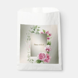 Sacolinha Moldura Floral Cor-de-Água Cor-de-rosa Shiny Bronz