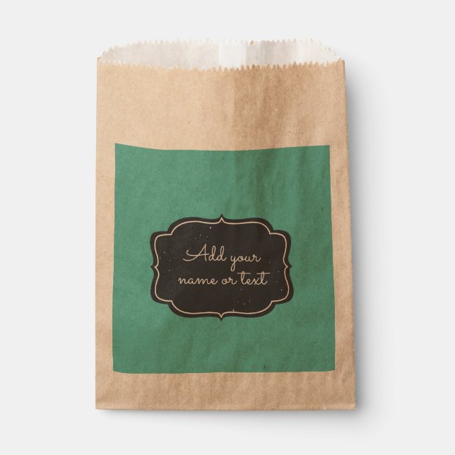 Sacolinha Moldura Moderna de Quadro Negro Personalizada Aqua (Frente)