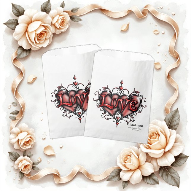 Sacolinha Moldura Steampunk com Rosas vermelhas e engrenagen (Criador carregado)