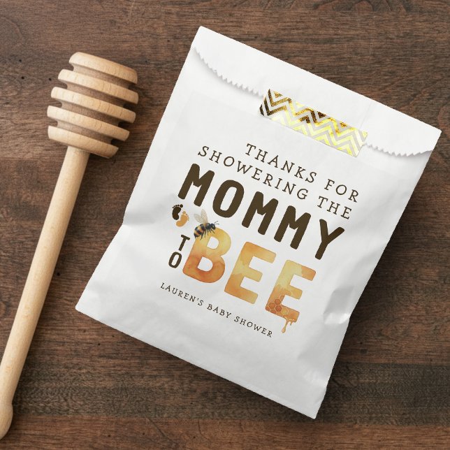 Sacolinha Mommy to Bee Bumblebee Thank You Baby Shower (Mommy to Bee Bumblebee Thank You Baby Shower Favor Bag
)