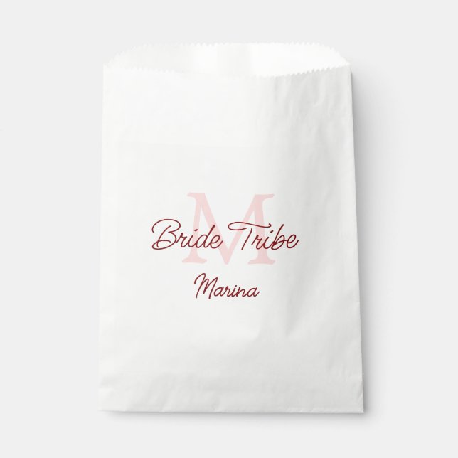 Sacolinha Monograma da tribo da noiva vermelho simples mini  (Frente)