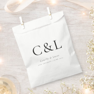 Sacolinha Monograma de Casamento Minimalista Elegante - Bag 