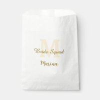 Monograma de equipe de noiva dourado simples para