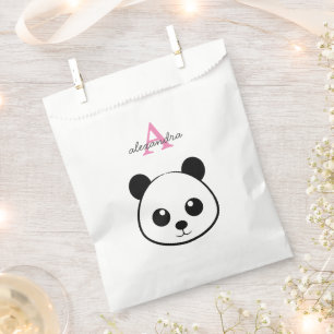 Sacolinha Monograma personalizado de panda bonito