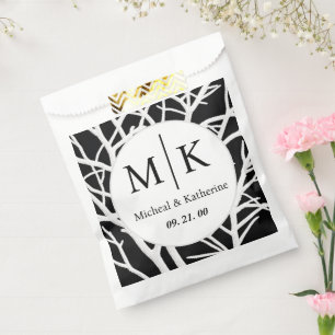 Sacolinha Monograma Personalizado Simples Preto e Branco com