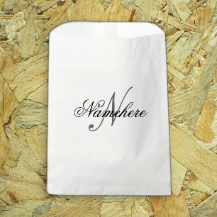 Sacolinha Monograma Personalizado Único de Nomes Preto e Bra