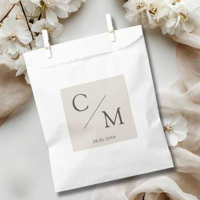 Sacolinha Monograma simples e elegante (Simple and elegant monogram favor bag)