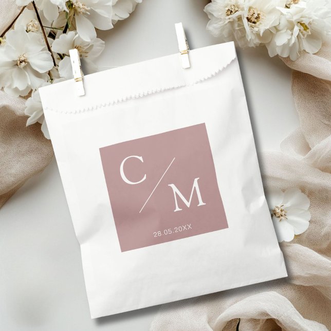 Sacolinha Monograma simples e elegante Serviette Napkins (Simple and elegant monogram favor bag)