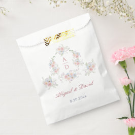 Sacolinha Monogramas de casamentos de pastel Peonies