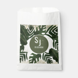 Sacolinha Monstera Tropical Falso Salpico Dourado