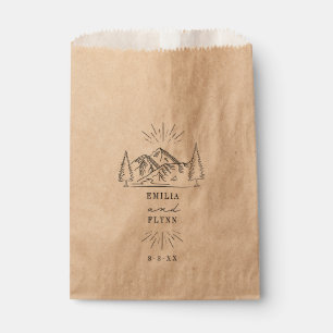 Sacolinha Montanhas de Arte de Linha Casamento Salvar a Bag