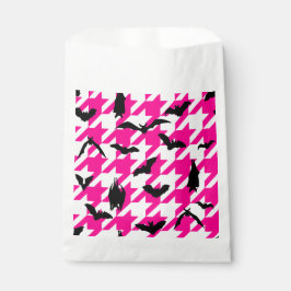 Sacolinha morcegos pretos de halloween, rosas