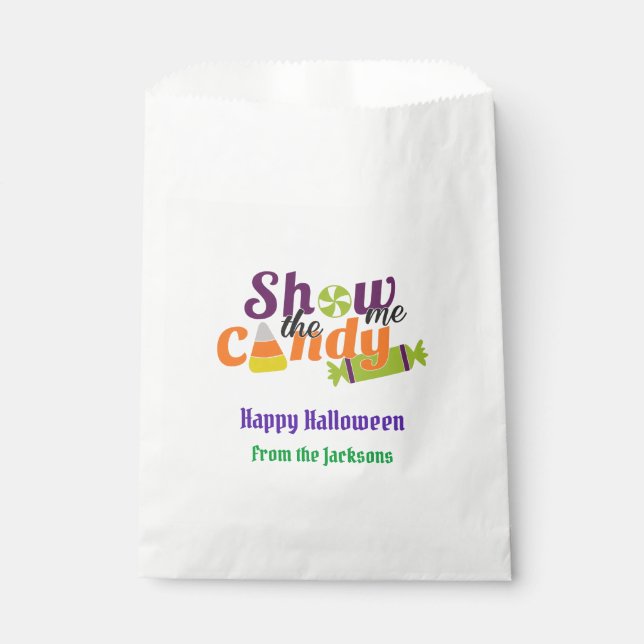 Sacolinha Mostre-me o Candy Halloween Sayings Goodie Bag (Frente)