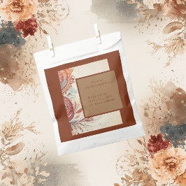 Sacolinha motivo de casamento tribal bege