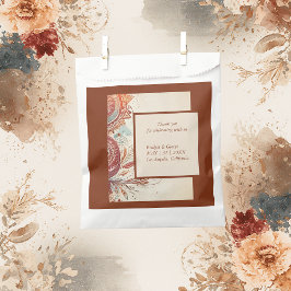 Sacolinha motivo de casamento tribal bege