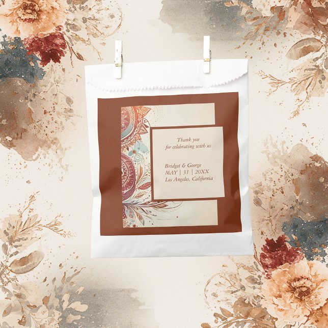 Sacolinha motivo de casamento tribal bege (Criador carregado)