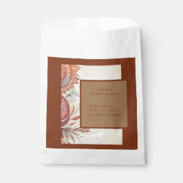 Sacolinha motivo de casamento tribal bege