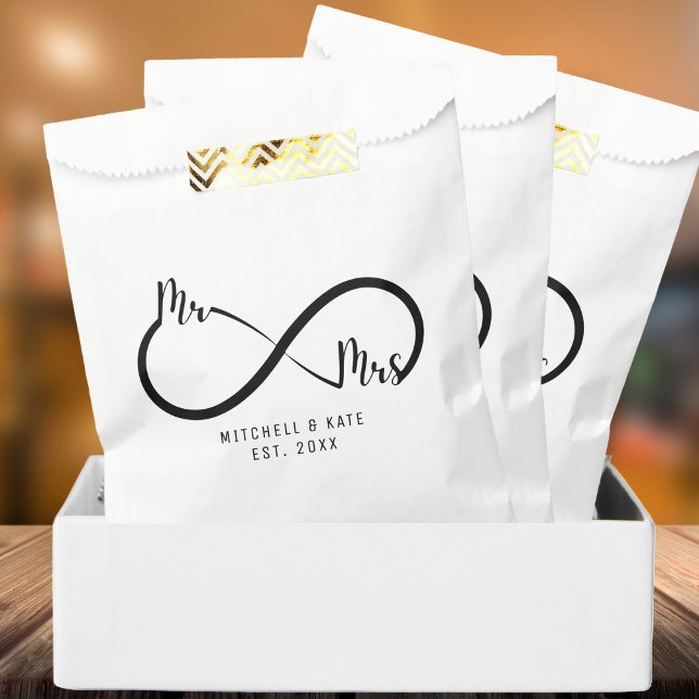 Sacolinha Mr & Mrs Infinity Symbol Wedding (Mr & Mrs Infinity Symbol Wedding Favor Bag
)
