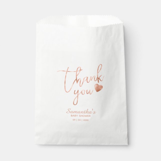 Sacolinha Muito Obrigado Rosa, Escrita Chic, Folha De Ouro,  (Frente)