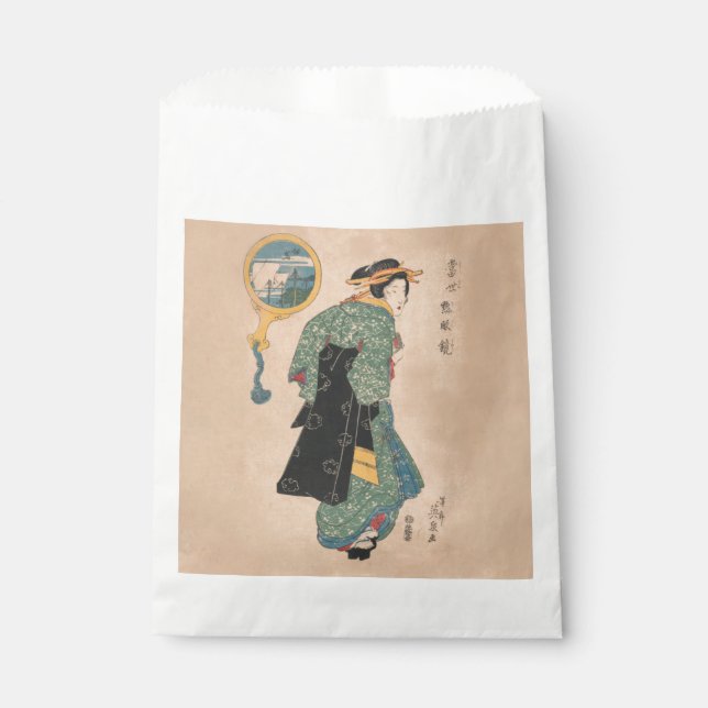 Sacolinha Mulher Kimono japonesa: Ukiyo-e Woodblock Impressã (Frente)