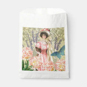 Sacolinha Mulher Vitoriana Floral Rosa Regência