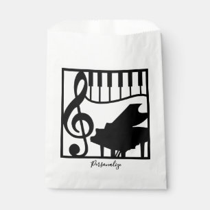 Sacolinha Música Elegante Teclado de Piano Chave de Sol Nota