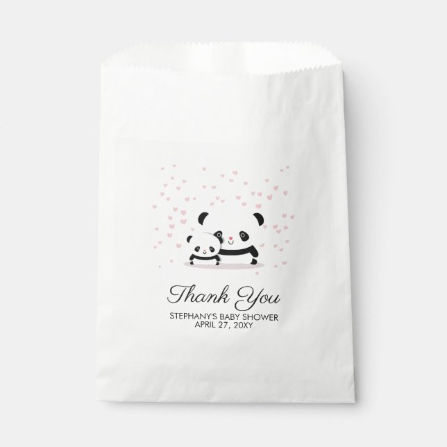 Sacolinha Na moda Cute Panda Chá de fraldas Obrigado Bag (Frente)