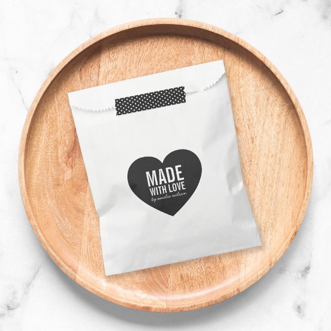 Sacolinha Na moda de Coração Negrito Feita com Amor (Criador carregado)