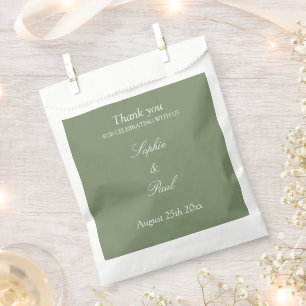 Sacolinha Na moda Sage Casamento Verde Obrigado Por Bolsas