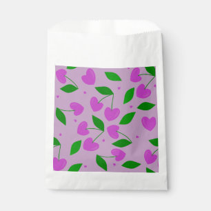 Sacolinha namorados de cerejas com forma de coração roxo