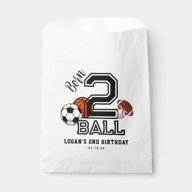 Sacolinha Nascer 2 Ball Sports Theme Boy Party (Frente)