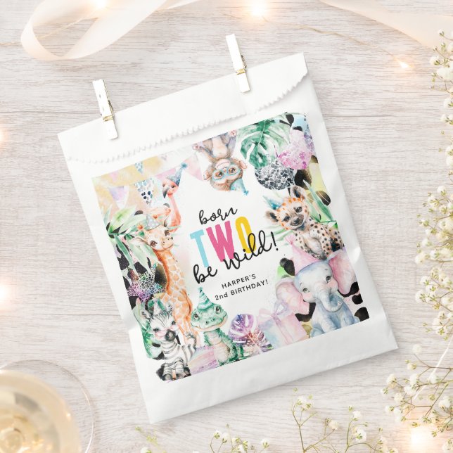 Sacolinha Nascido em DOIS são animais selvagens Safari 2º an (Cortado)