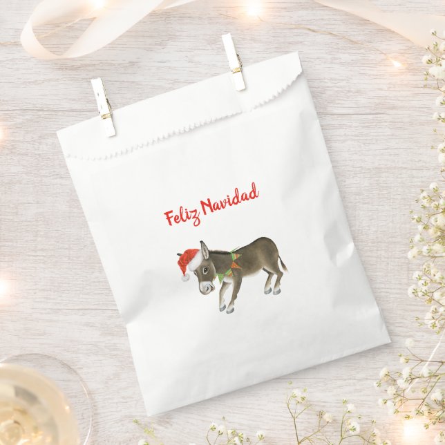 Sacolinha Natal Burro Feliz Navidad Personalizável (Cortado)