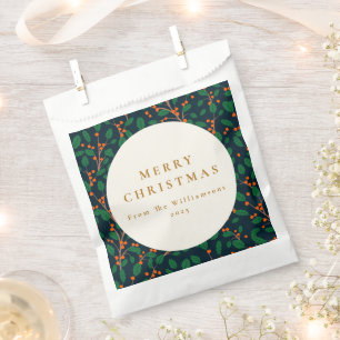 Sacolinha Natal Holly Botanical Greenerescer Personalizado D