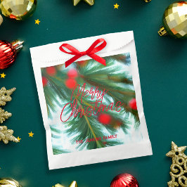 Sacolinha Natal Vermelho Frutado e Ramagem Pinturesco