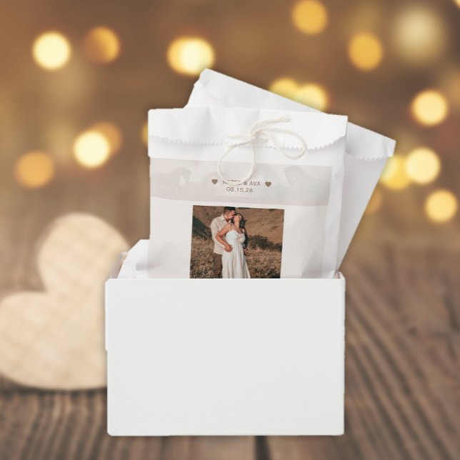 Sacolinha Natureza Cavalos Casamento Adicionar Foto Personal (Custom Add Photo Wedding Favor Bags)