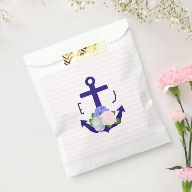 Sacolinha Nautical Floral Stripes Wedding (Selado)