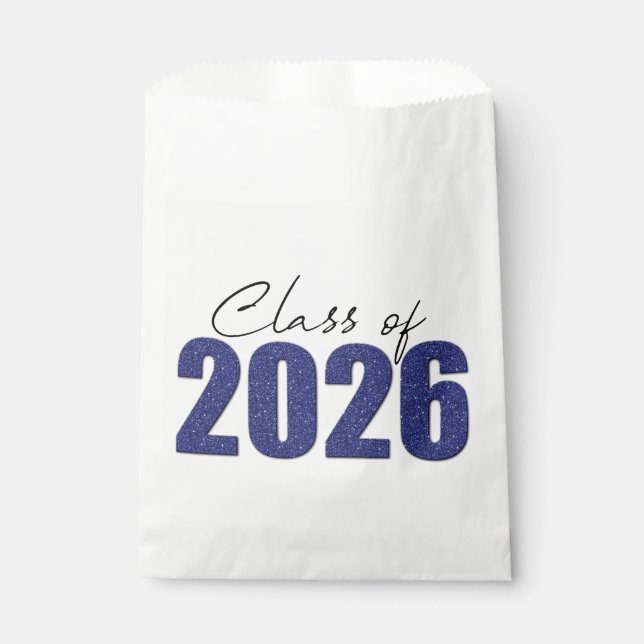 Sacolinha Navy Blue Glitter Class of 2026 (Frente)