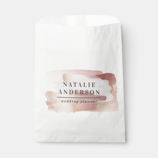 Sacolinha Negócios de rosa de ouro moderno, cinza-rosa (Frente)