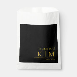 Sacolinha Negra e Dourada Casamento Obrigado.