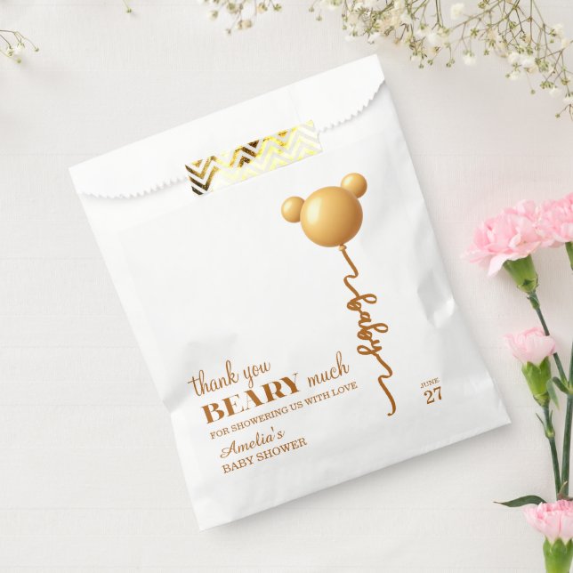 Sacolinha Neutral Gold Teddy Balloon Beary Thank You (Selado)