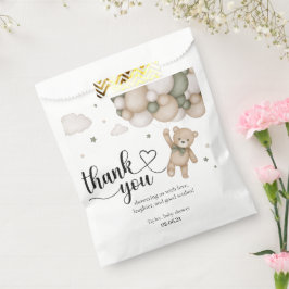 Sacolinha Neutral Teddy Bear Baby Shower Favor Bag