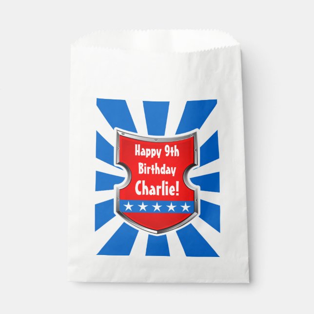 Sacolinha Ninja Patriotic Warrior Boys - Partido Aniversário (Frente)