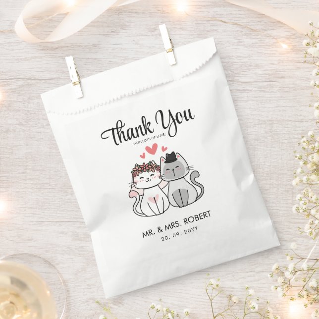 Sacolinha Noiva e Noivo Gatinho Fofo  (Cortado)