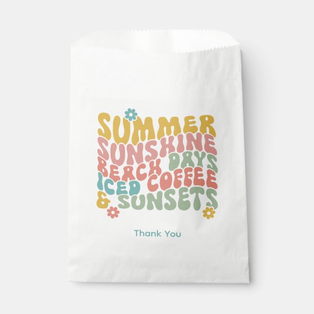 Sacolinha Nome do Monograma Cor-de-Rosa de Verão (Frente)